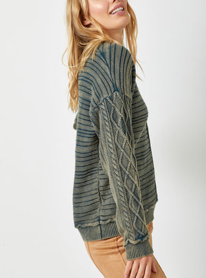 Washed Pullover Sweater | Teal