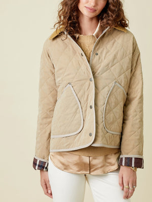 Contrast Quilted Jacket | Latte