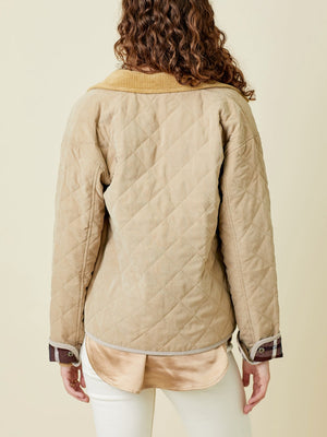 Contrast Quilted Jacket | Latte