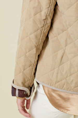 Contrast Quilted Jacket | Latte