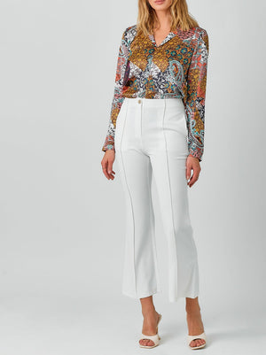 Tie Front Printed Blouse | Navy