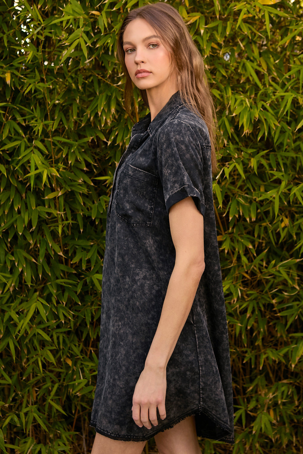 Rolled Up Sleeve Dress