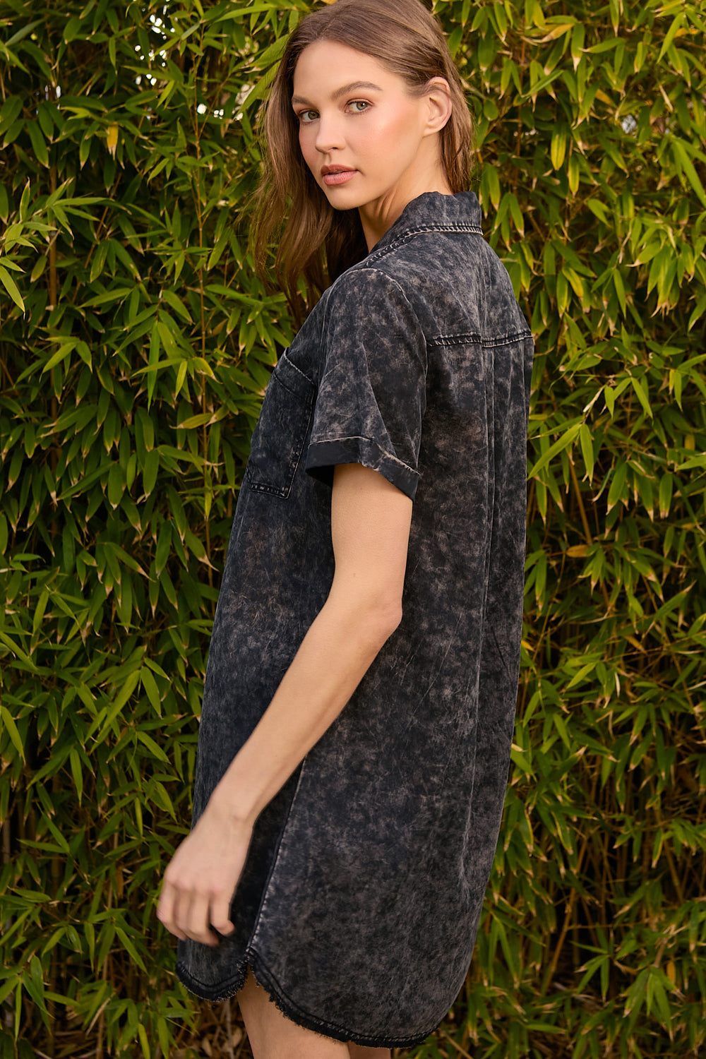 Rolled Up Sleeve Dress