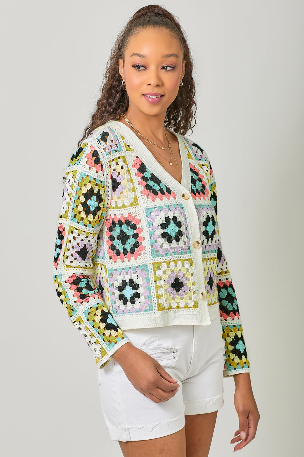 Crochet Button Up Sweater