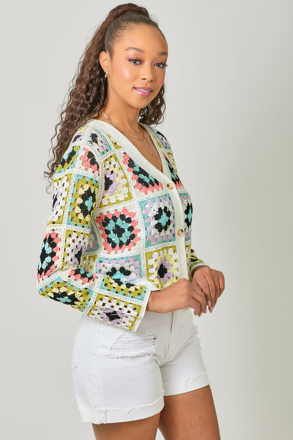 Crochet Button Up Sweater