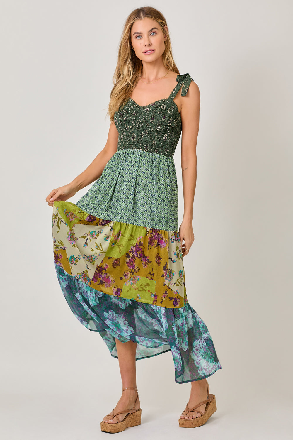 Tie Strap Tiered Maxi Dress