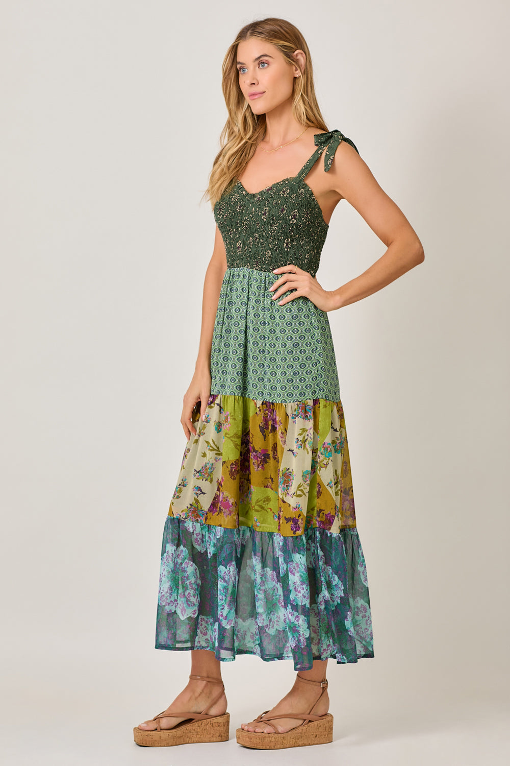 Tie Strap Tiered Maxi Dress