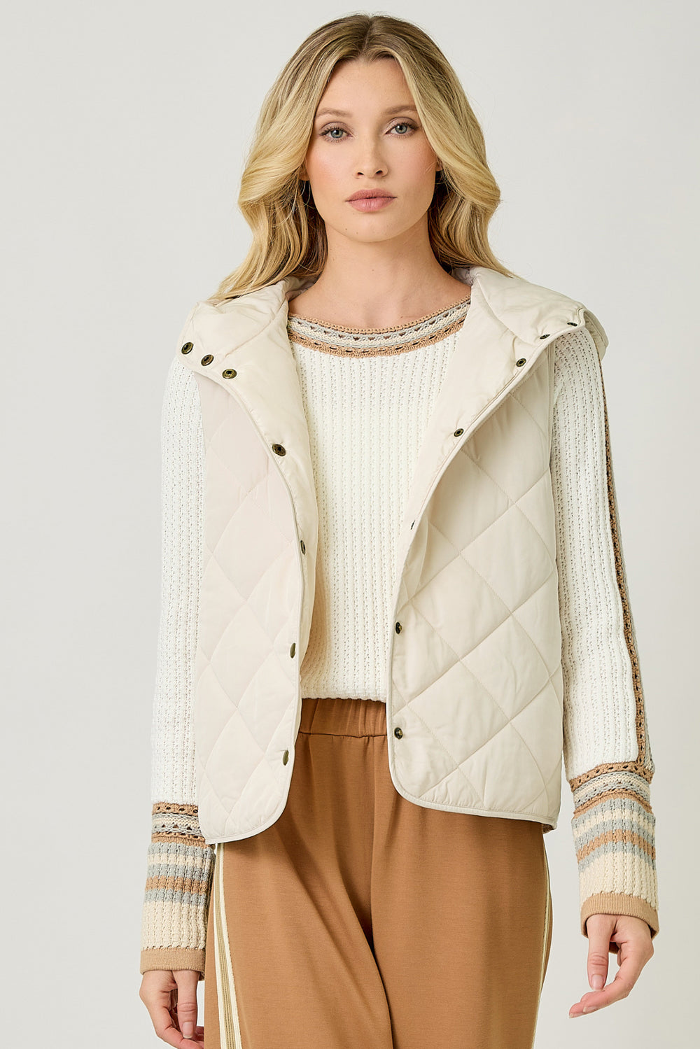 Quilt Puffer Hoodie Vest