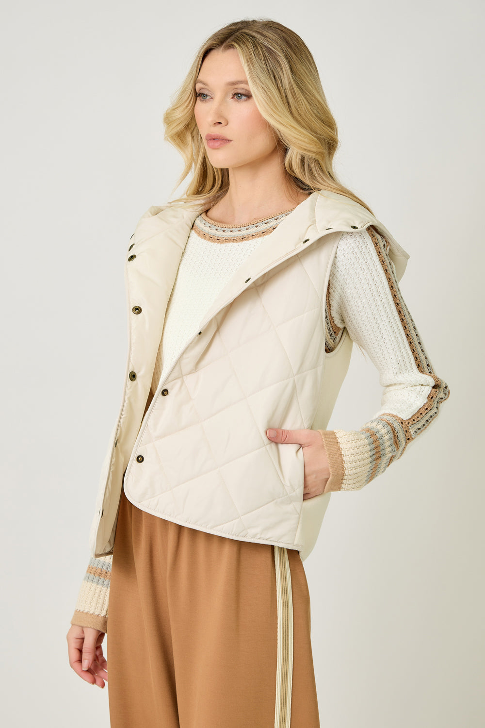 Quilt Puffer Hoodie Vest