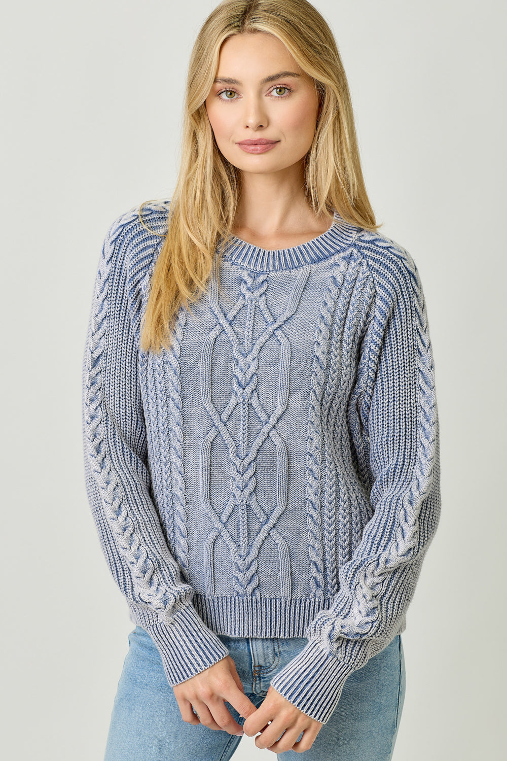 Washed Cable Sweater