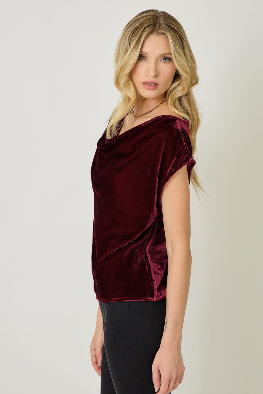Velvet Cowl Top