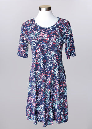 Elbow Sleeve Floral Dress