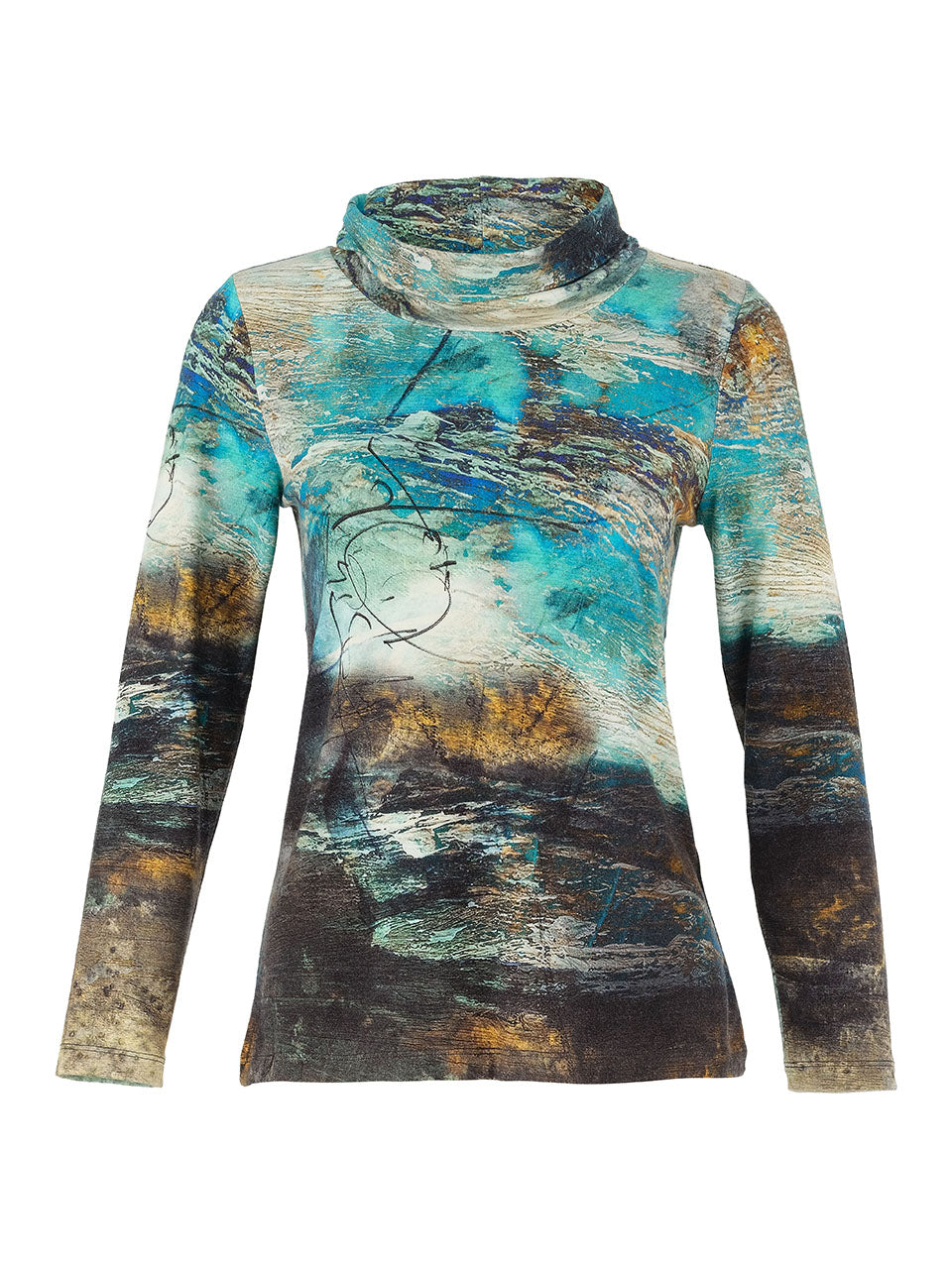 Long Sleeve Hi Lo Cowl Neck Top