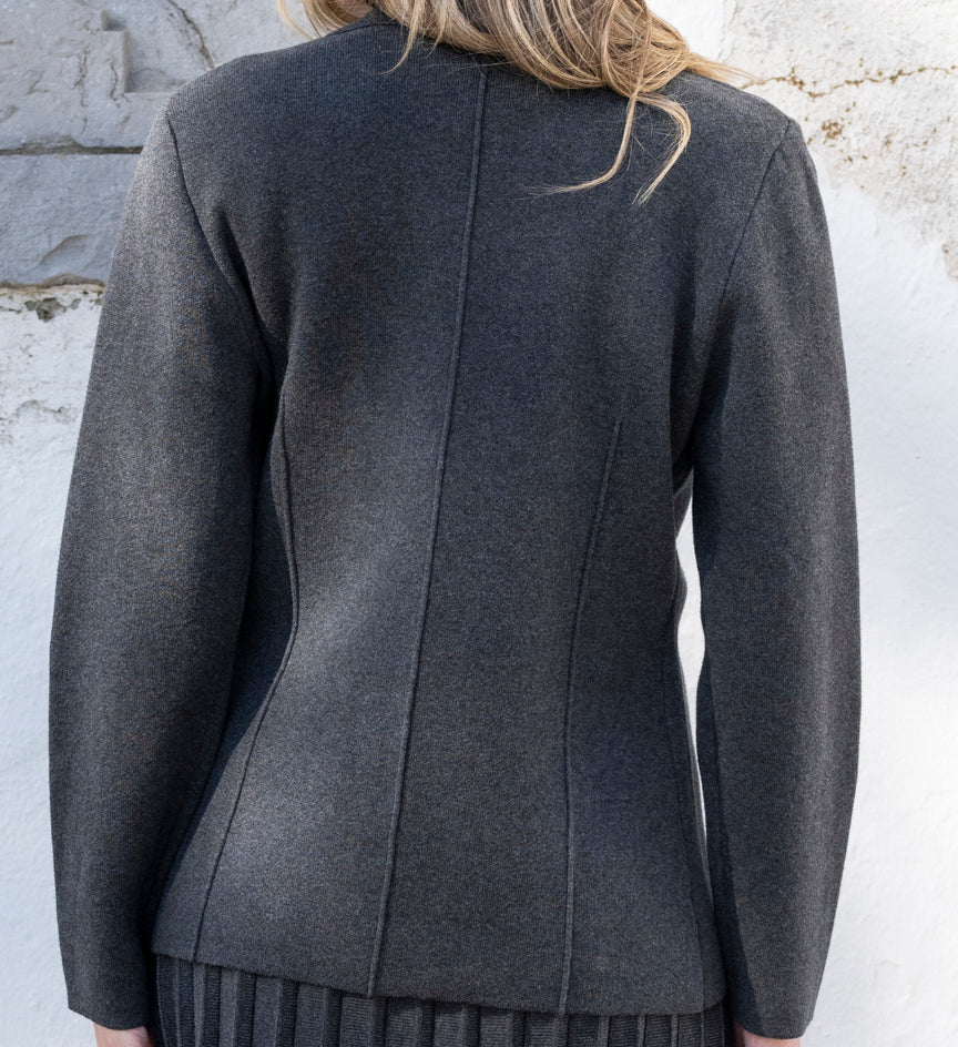 One Button Knit Blazer