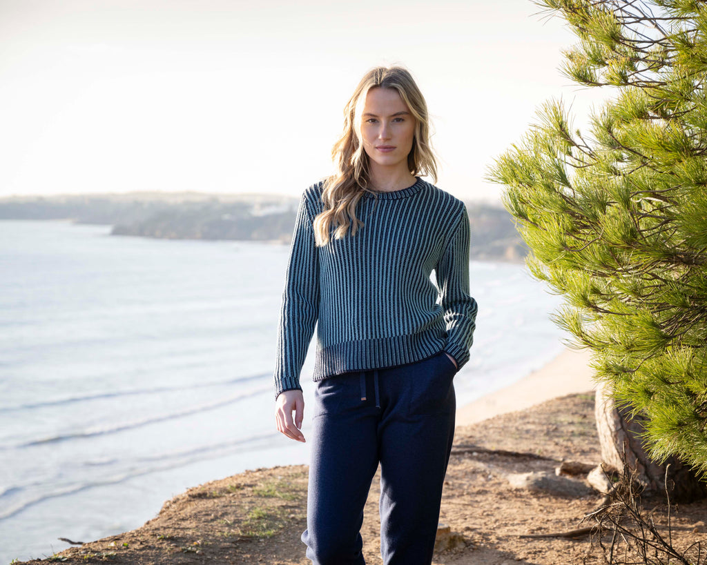 Removable Cowl Rib Sweater