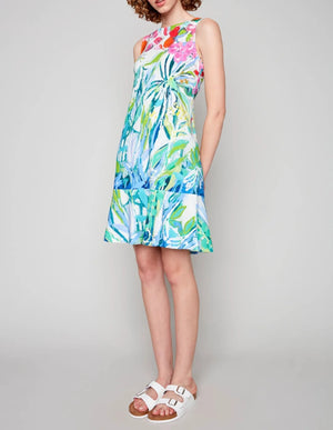 At Liberty in the Garden Sleeveless Frill Bottom Dress