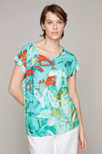 The Crocosmia are in Bloom Pop-Over Short Sleeve Top