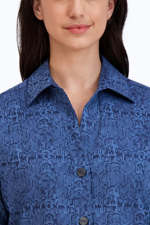 Paityn Non-Iron Croc Jacquard Shirt | Denim