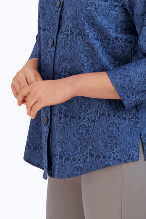 Paityn Non-Iron Croc Jacquard Shirt | Denim