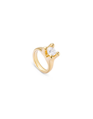 18K gold-plated ring with white cubic zirconia