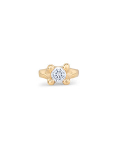 18K gold-plated ring with white cubic zirconia