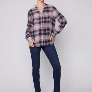 Plaid Button Down Shirt | Navy