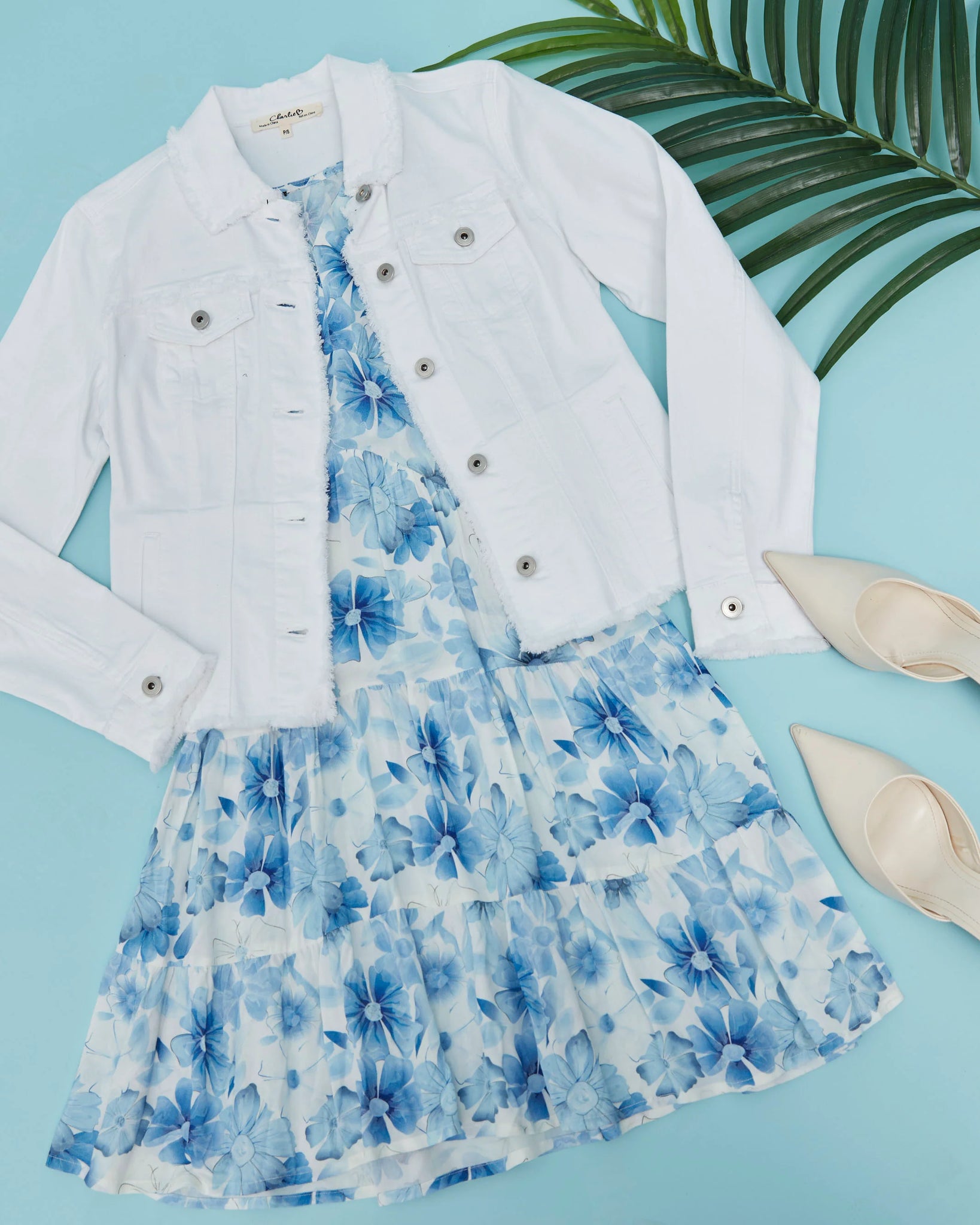 Printed Sleeveless V-Neck Tiered Dress