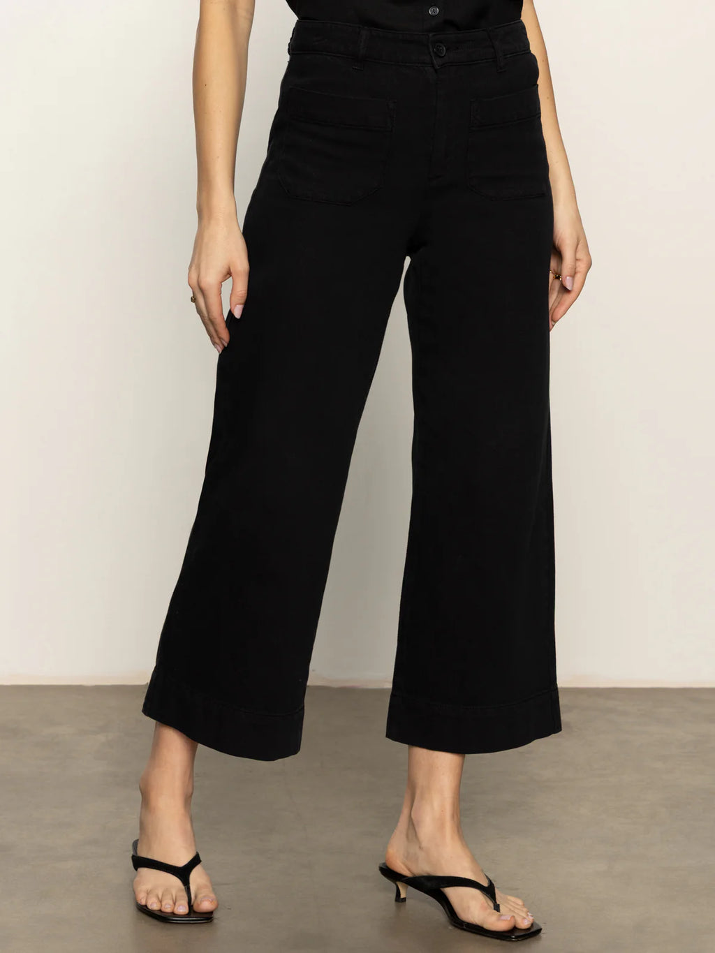 Soft Marine Wide Leg Standard Rise Crop Pant
