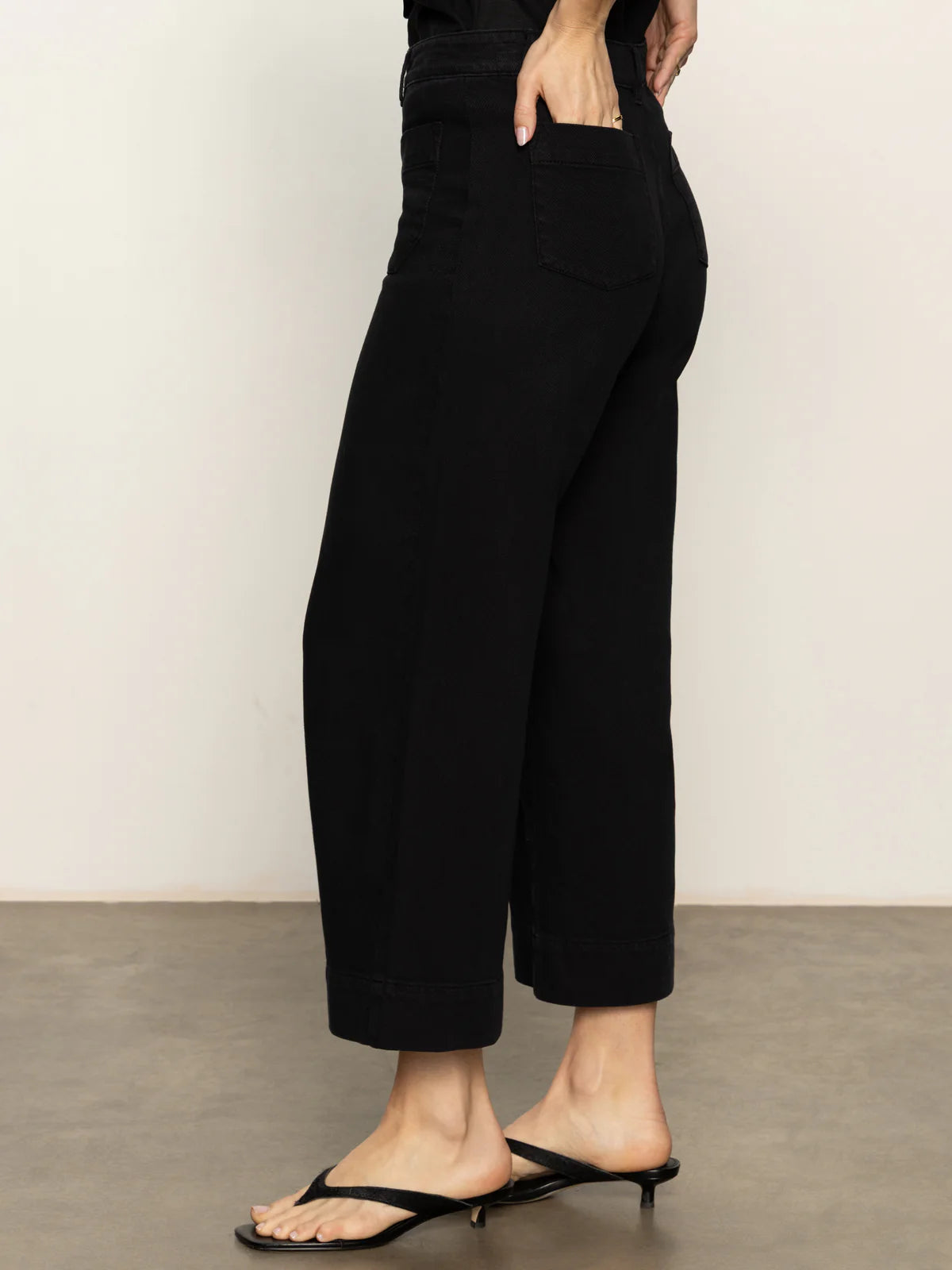 Soft Marine Wide Leg Standard Rise Crop Pant