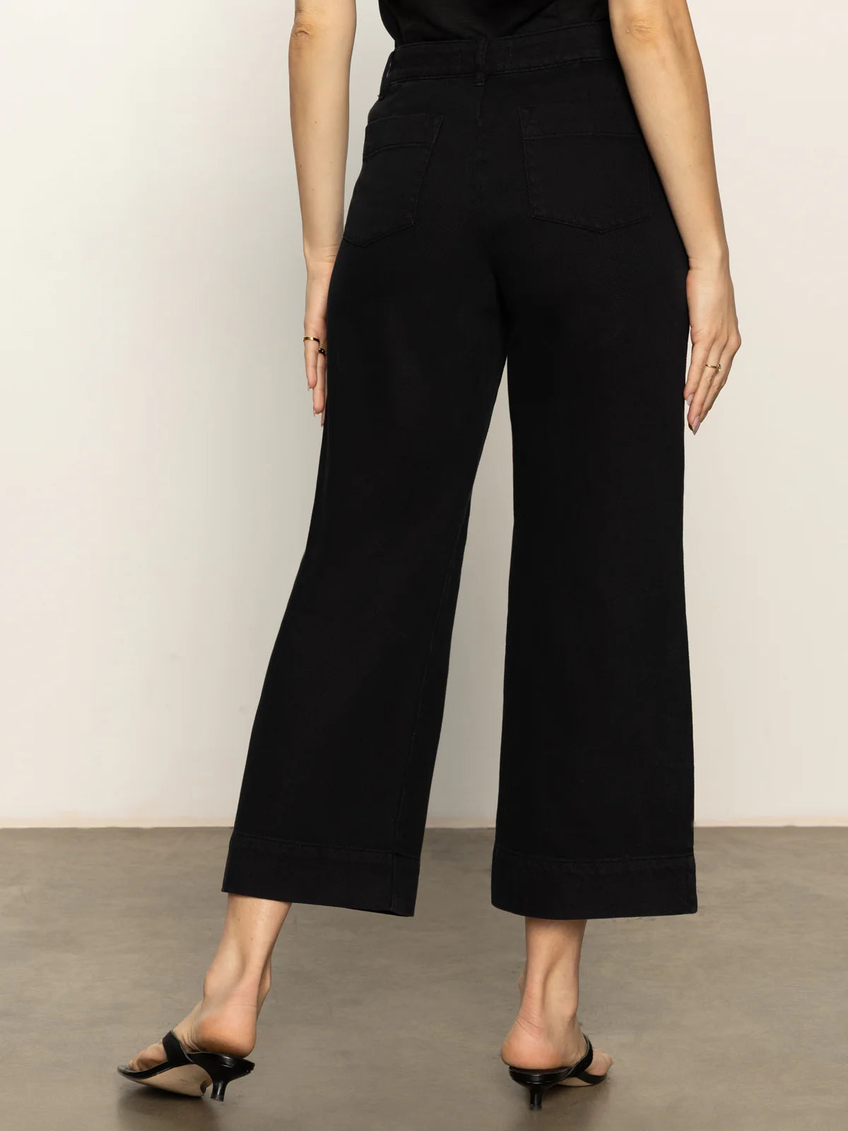Soft Marine Wide Leg Standard Rise Crop Pant