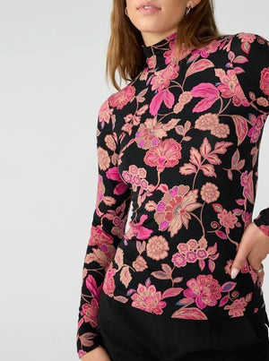 Mock neck long-sleeve tee