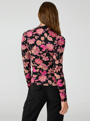 Mock neck long-sleeve tee