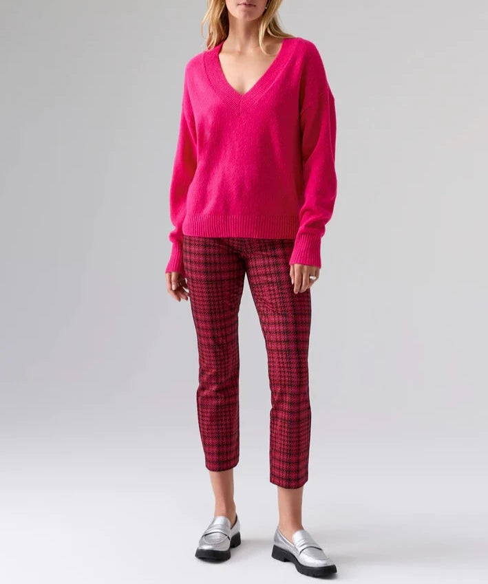 Easy Breezy V-Neck Pullover Sweater | Flash Pink