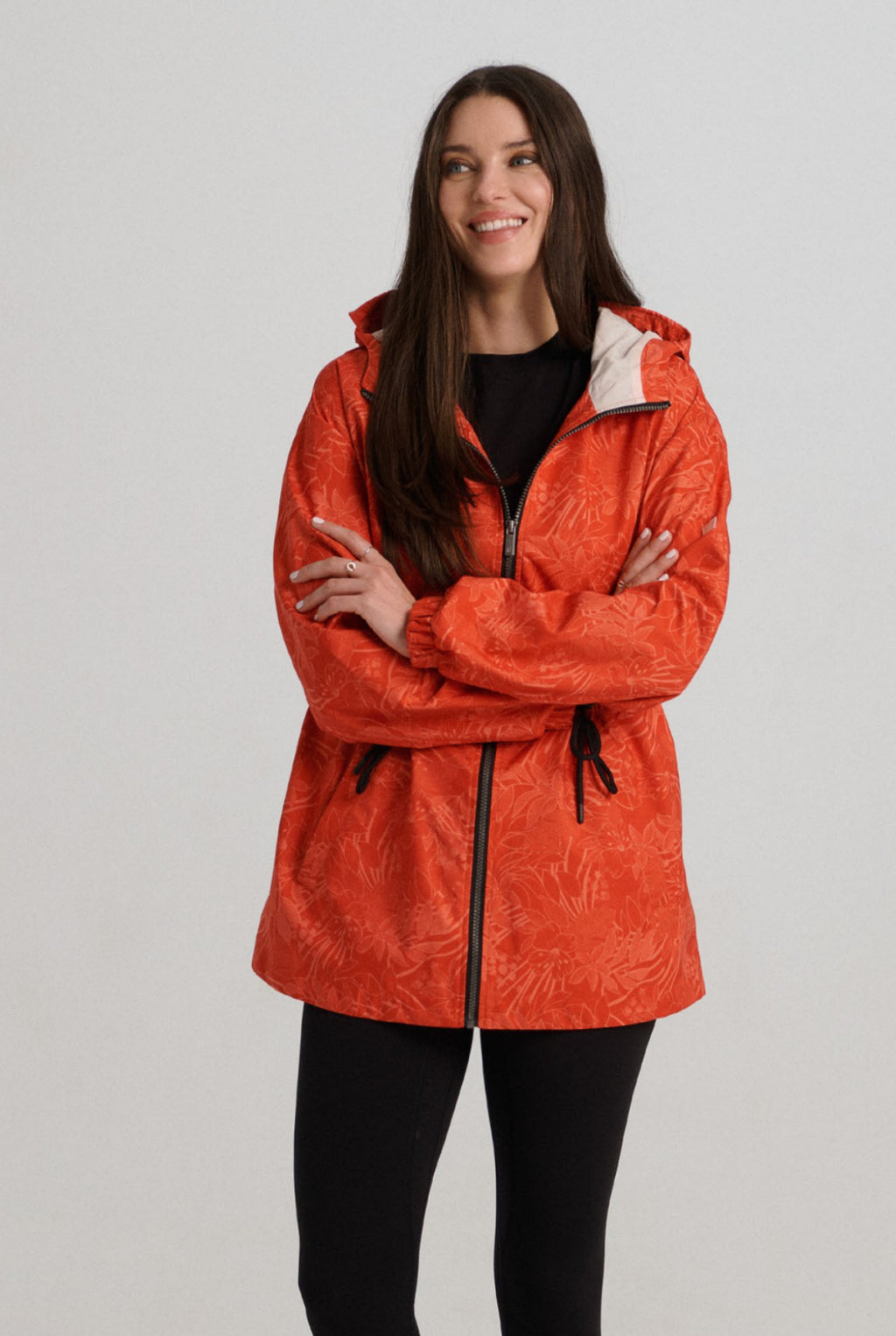 Print Packable Rain Coat