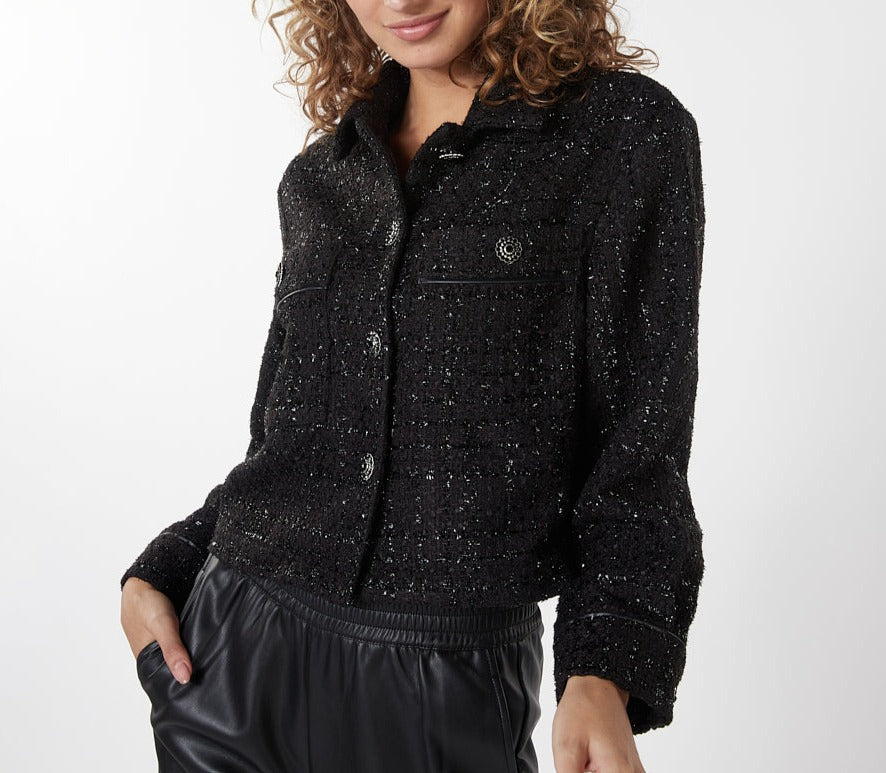 Sparkle Tweed Jacket | Black