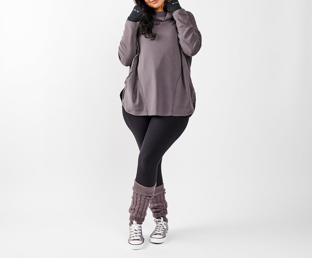 Organic Cotton - Pullover Pocket Poncho | Smoke