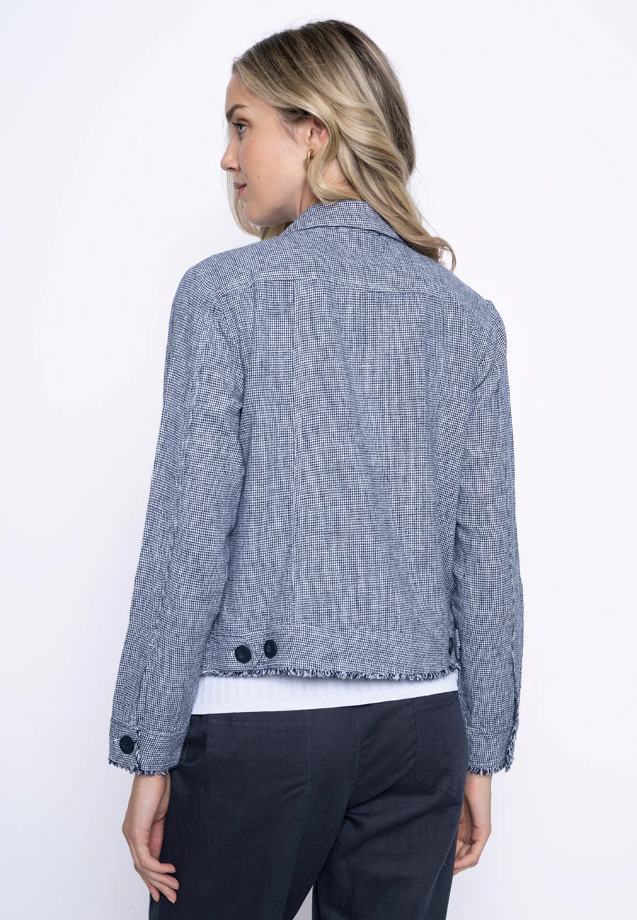 Fringed Edge Button-Front Jacket