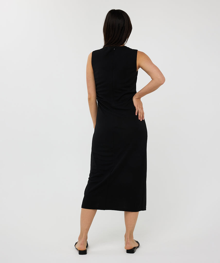 Sleeveless Long Gathering Dress