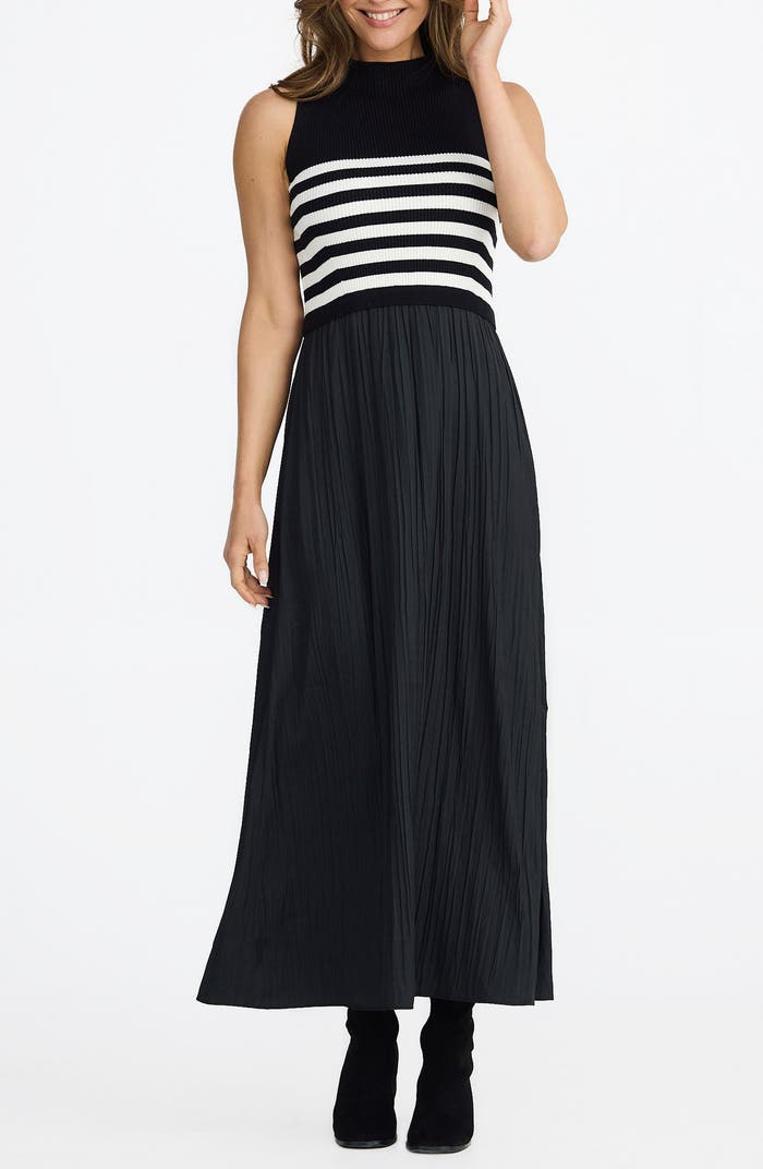 Gabriel Sleeveless Mixed Media Maxi Dress