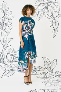 Brittanie Floral Satin Midi Dress