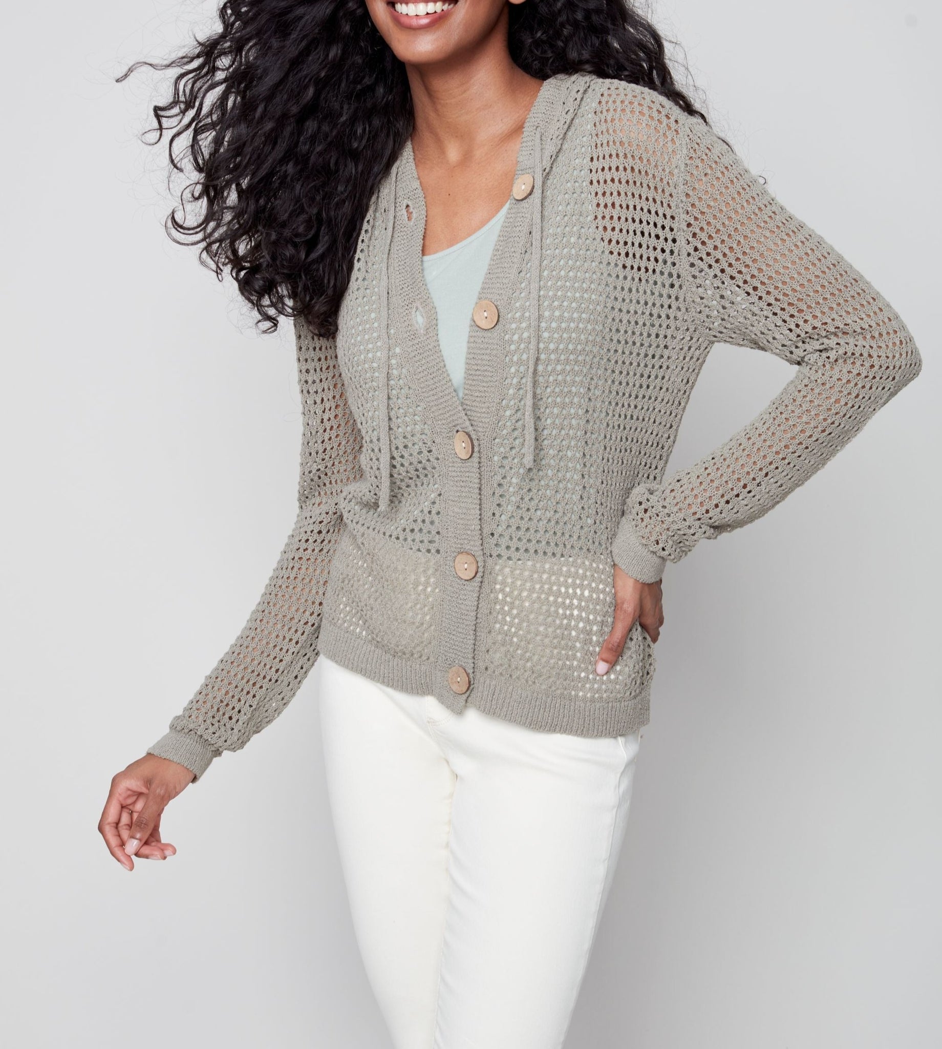 Coconut Button Sweater | Green