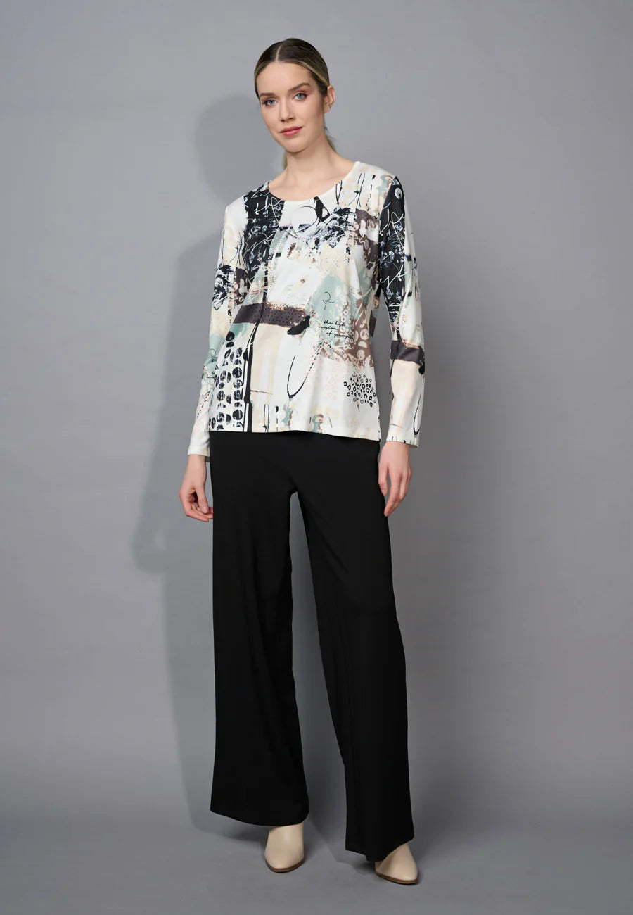 Wide-Leg Center-Seamed Pants