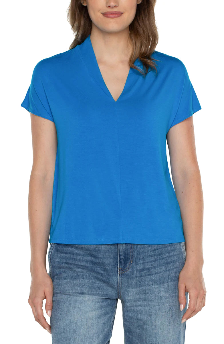Dolman Sleeve Knit Top With Shawl Collar | Diva Blue