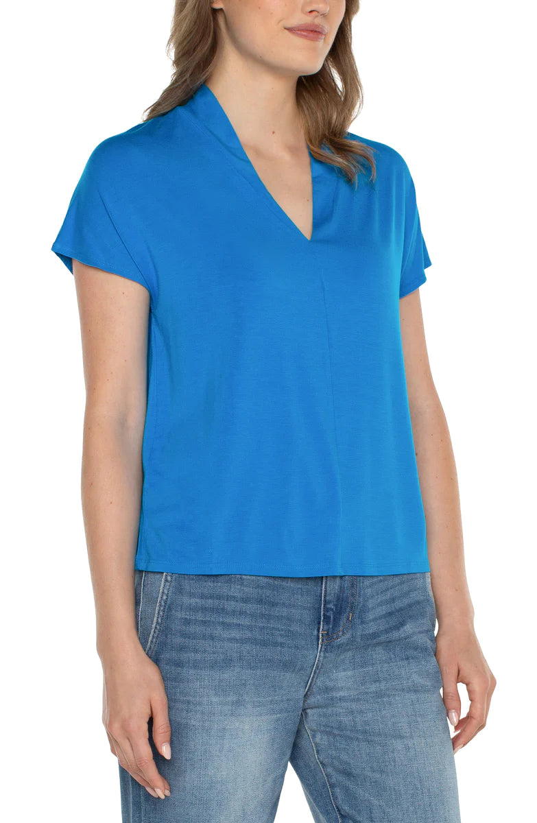 Dolman Sleeve Knit Top With Shawl Collar | Diva Blue