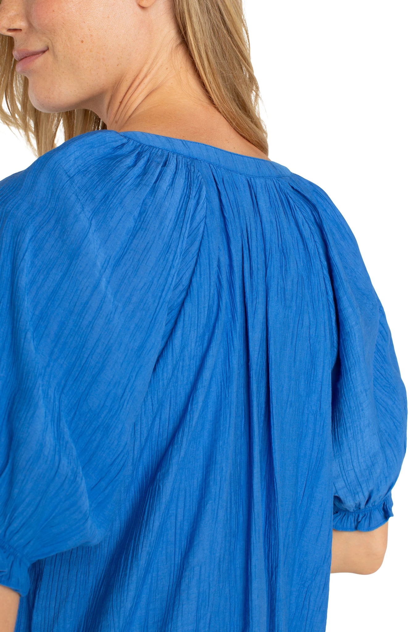 Short Sleeve Half Placket Blouse