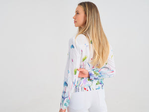 Floral Art Linen Jacket