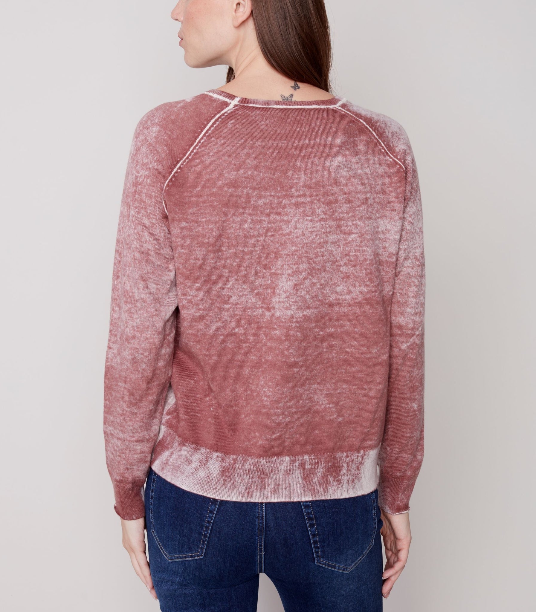 Scoop Neck Sweater | Washed Mauve
