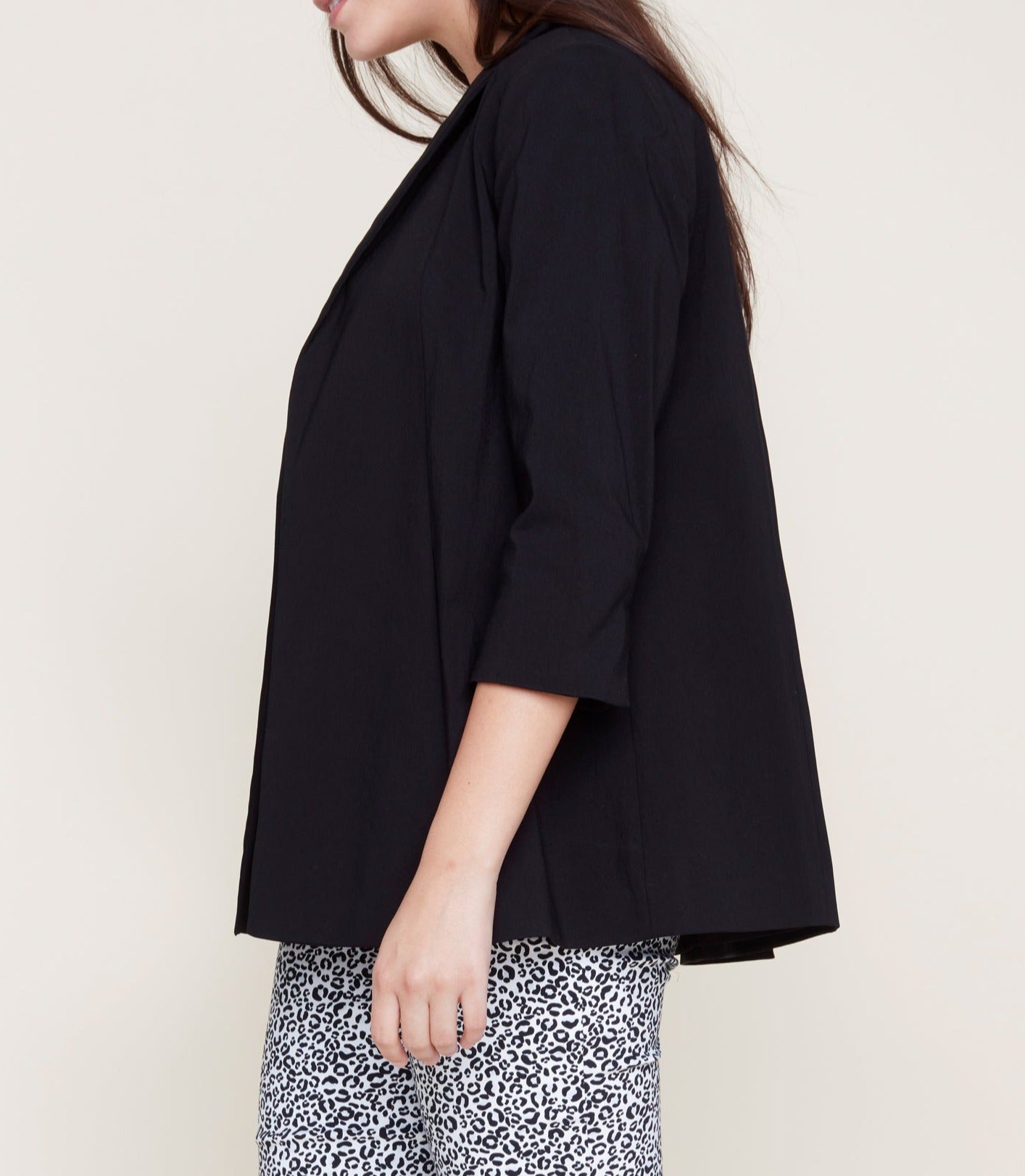 3/4 Sleeve Blazer | Black