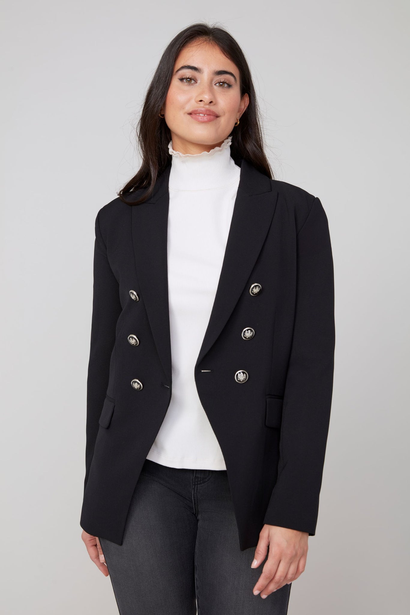 Long Sleeve Zip Out Hooded Blazer