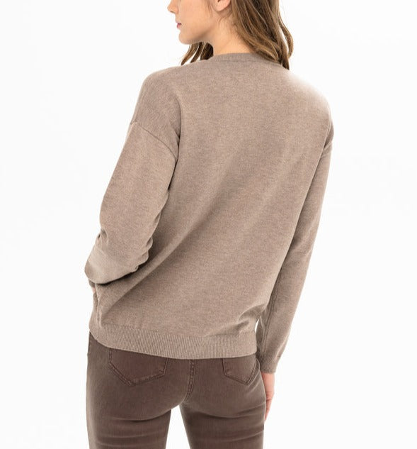 Sparkle Crew Neck Sweater | Brown Sugar